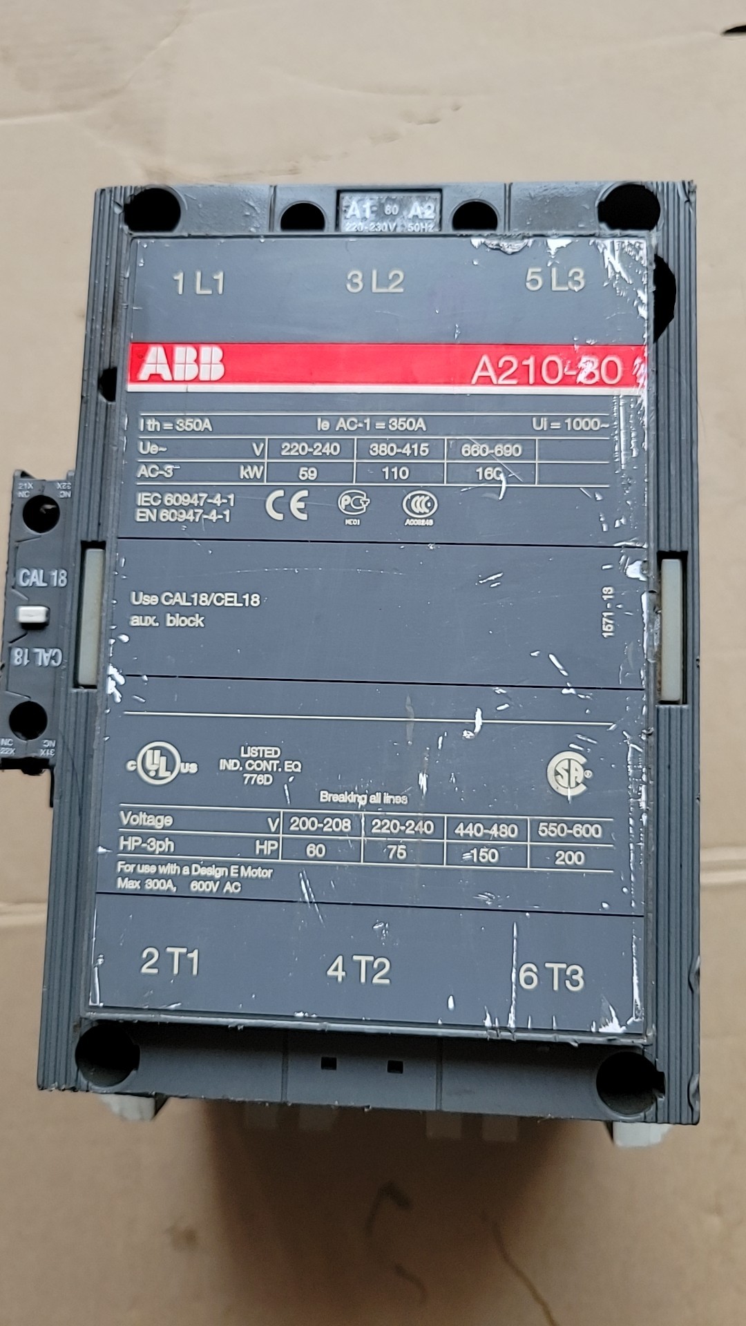 ABB接触器A210-30包功能ok