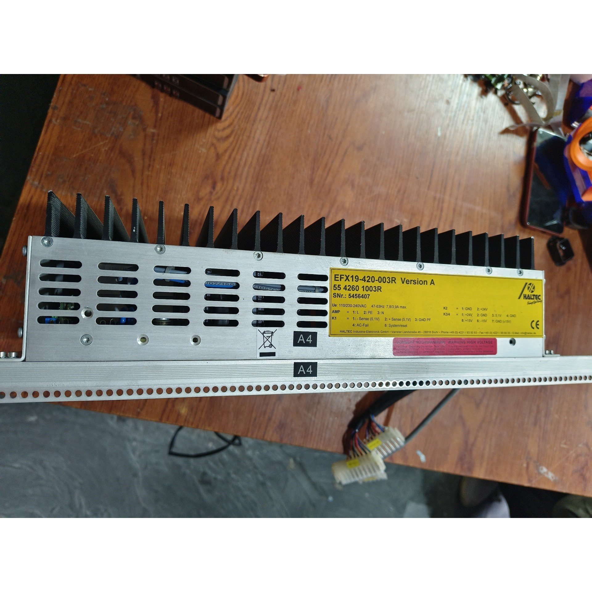 拆机的德国进口激光控制器HALTEC电源,型号EFX19-4