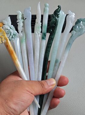 翡翠发簪发钗天然A货老坑种