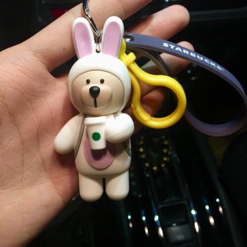 星巴克小熊钥匙扣女生公仔车包包