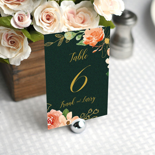 定制墨色桌卡婚礼席位卡森系桌号牌席位牌婚宴宾客名单卡年会台卡
