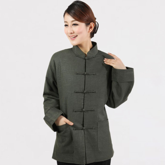 中国风民族复古加厚外套冬季亚麻棉衣中式传统唐装盘扣长袖女上衣