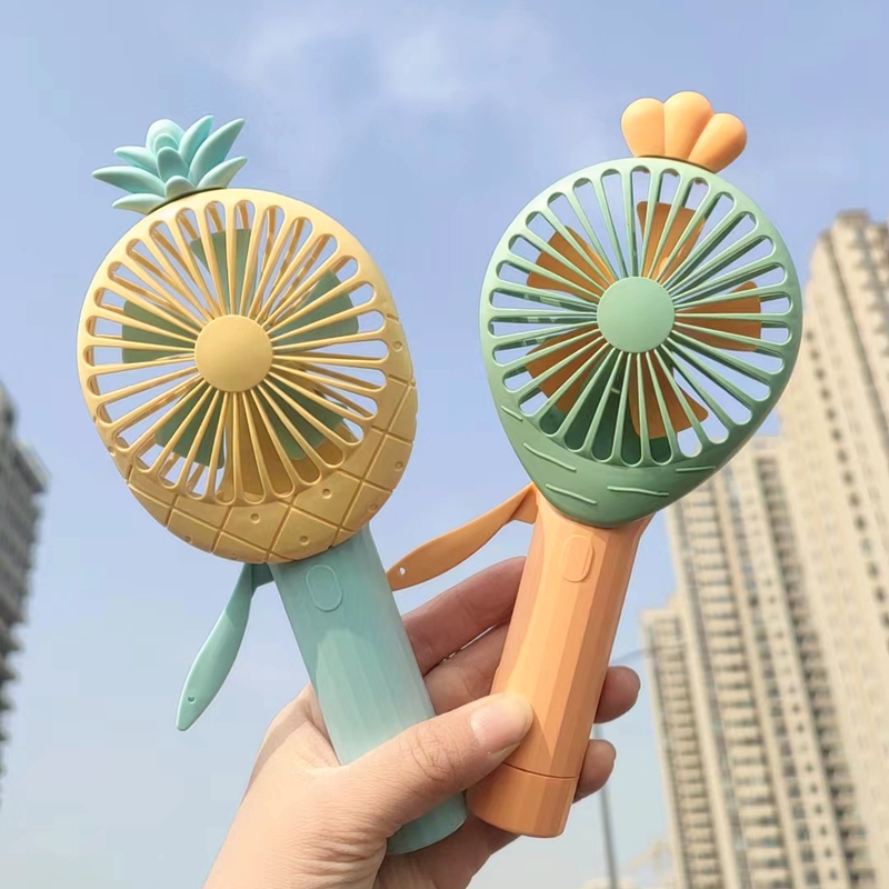 卡通水果安全网罩手动按压小风扇便携式健康环保手压儿童礼品风扇