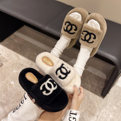 毛毛拖鞋女外穿2025款新厚底小香毛毛鞋高级感女士时尚洋气棉拖鞋