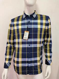 卡家男士春秋季针织弹力长袖衬衫 迪柯款桑蚕丝格子面料