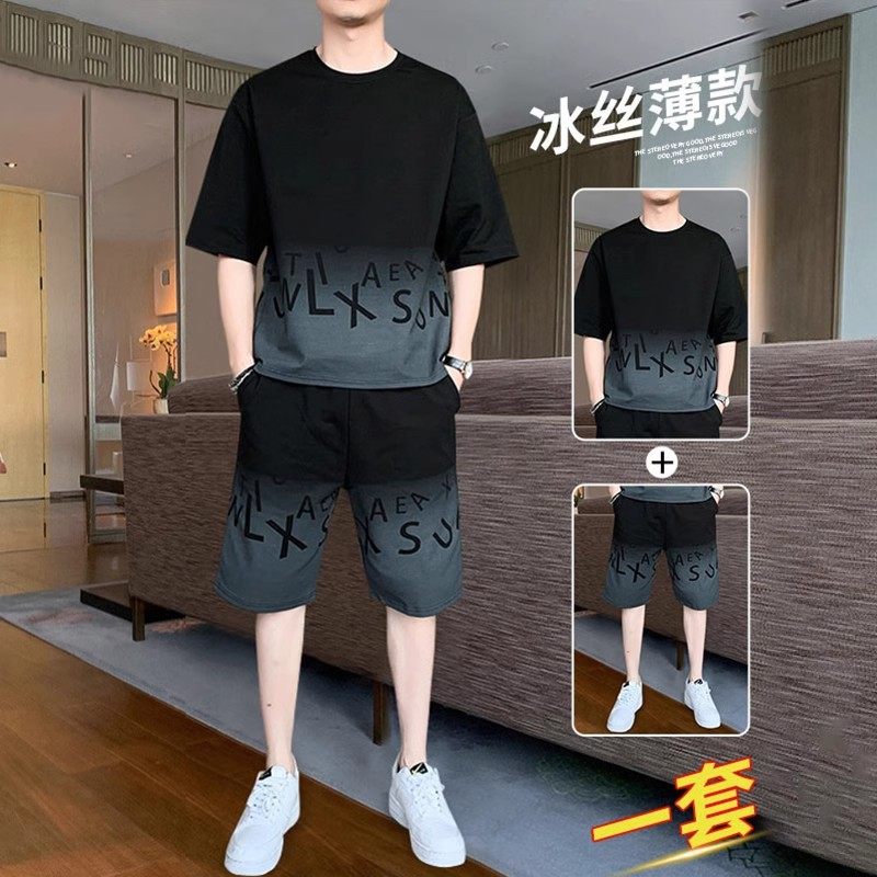 男装一套搭配帅气痞帅炸街夏装两休闲运动套装