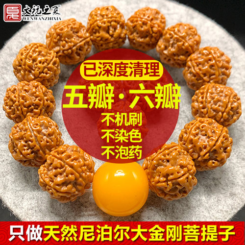 文玩之夏尼泊尔大金刚菩提子手串爆肉双龙四五六瓣黄皮男女士手链 - 封面