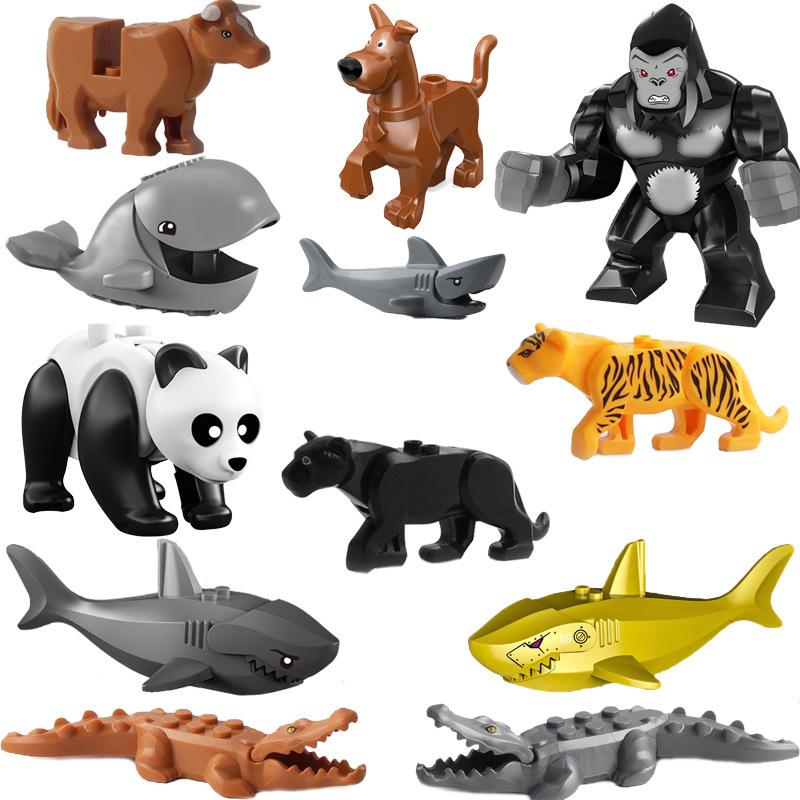 小颗粒积木动物系列猩猩鳄鱼熊猫