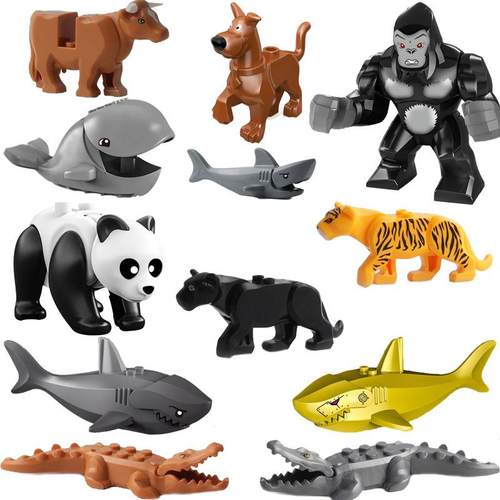 小颗粒积木动物系列猩猩鳄鱼熊猫