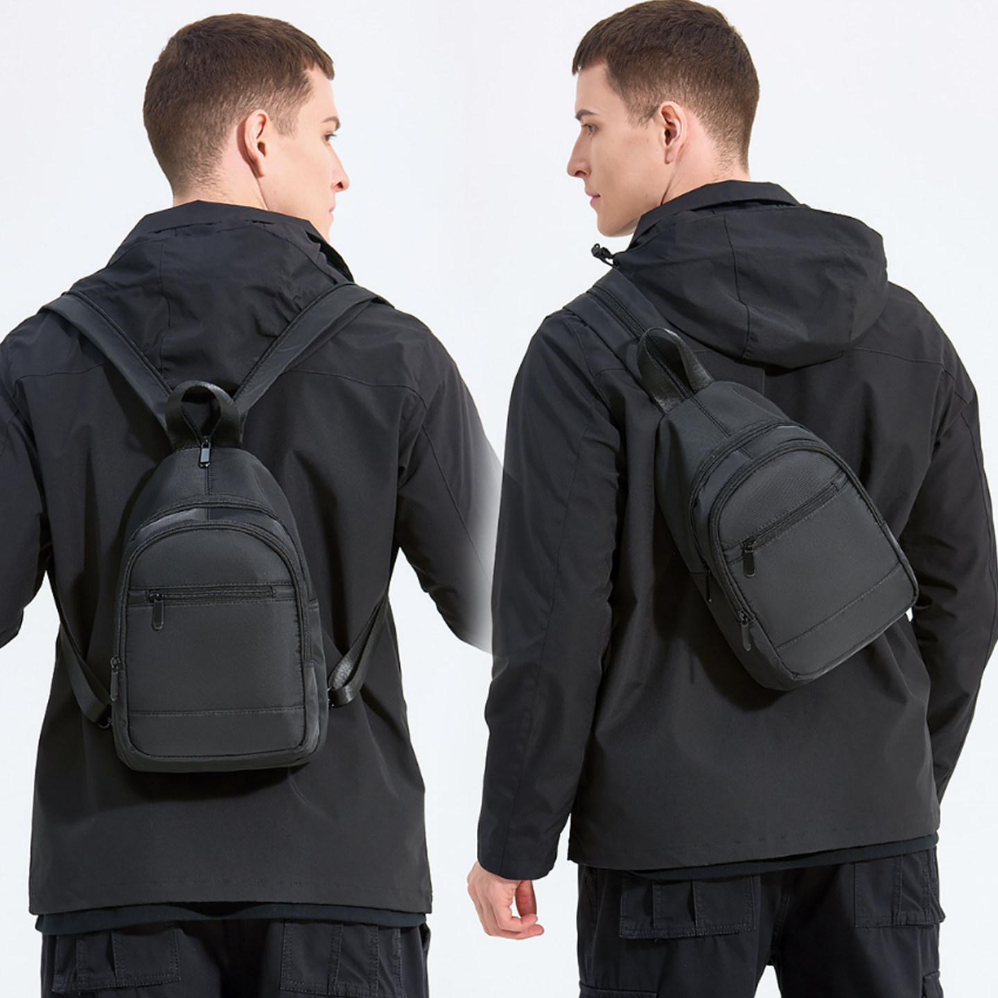 多功能两用男士迷你小型双肩包通勤平板小背包斜挎旅行包轻便胸包