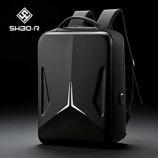 硬壳商务双肩包男书包大容量旅游骑行包大学生17.3寸游戏电脑背包
