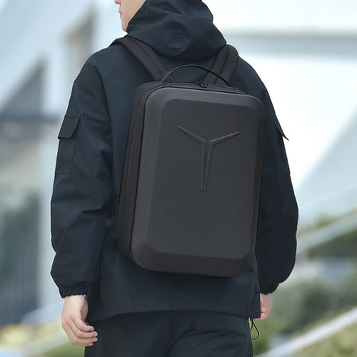 高质感商务通勤双肩包男15.6寸电脑包高中大学生书包立体硬壳背包