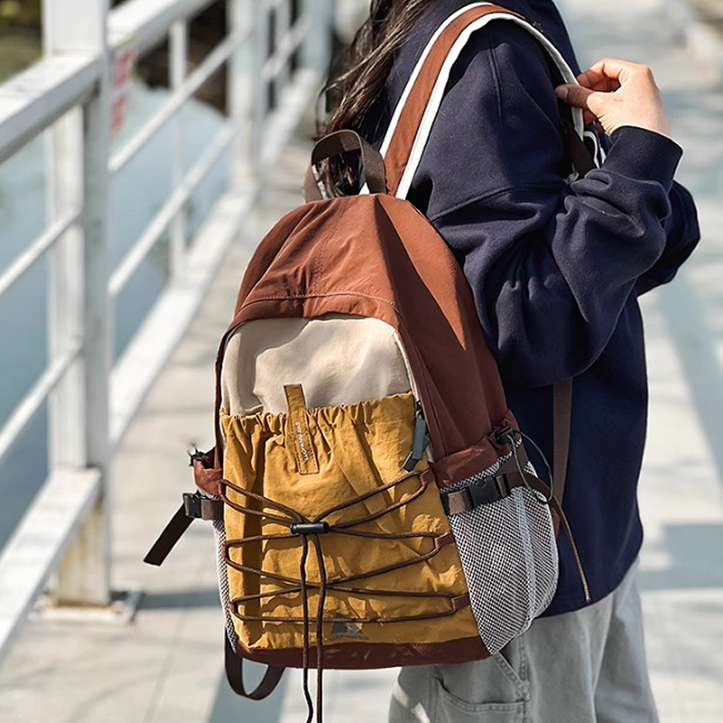 大小号双肩包轻便旅游登山包抽绳户外运动徒步骑行包大学生书包女