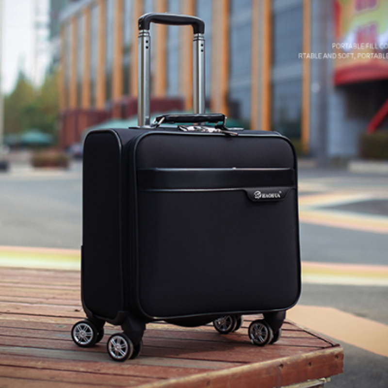 高铁乘务员拉杆箱18寸行李箱女空姐手提登机箱男商务黑色紫色布箱