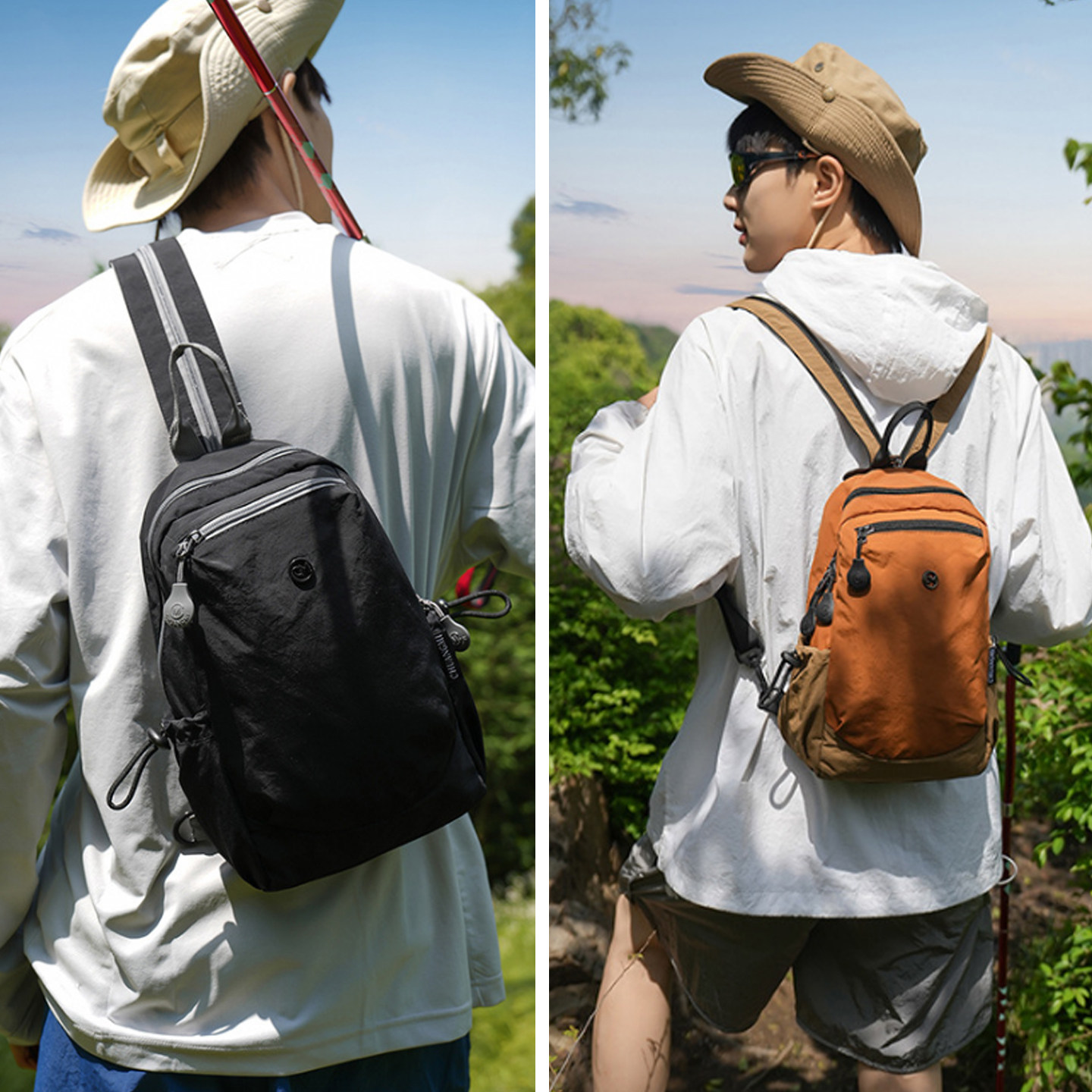迷你双肩小背包男女情侣户外运动旅行斜挎包轻便徒步登山便携胸包