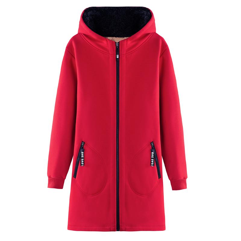 连帽大码中长款卫衣外套女中长款