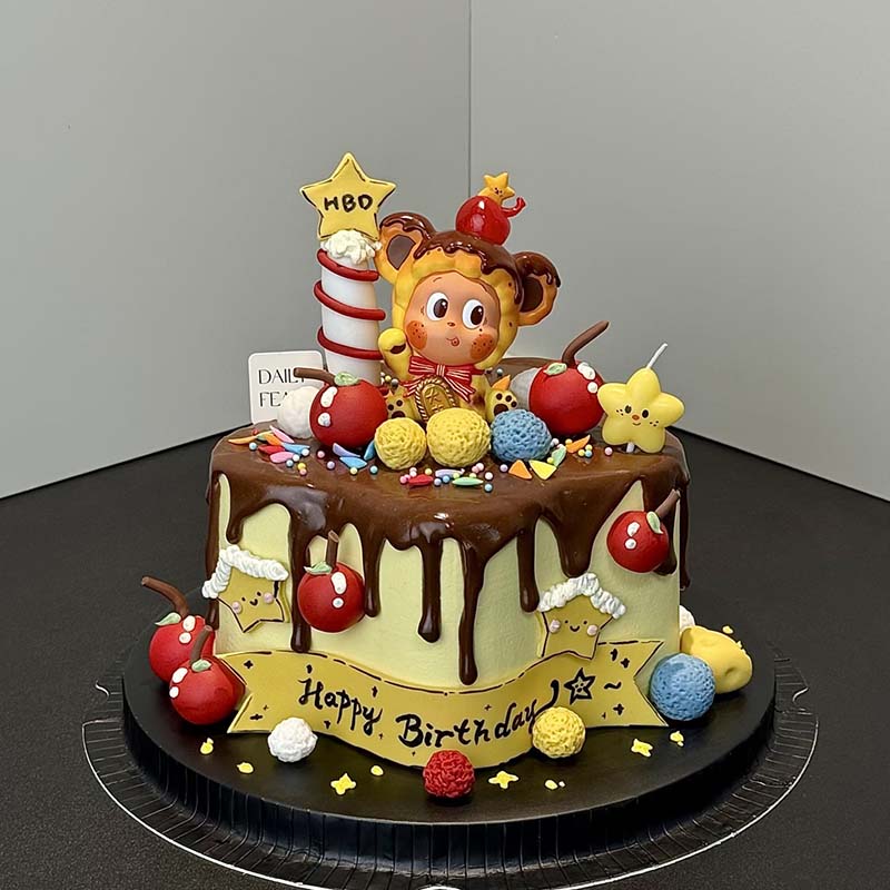 卡通可爱招吉布丁星星人蛋糕装饰摆件男孩女孩生日甜品烘焙插件