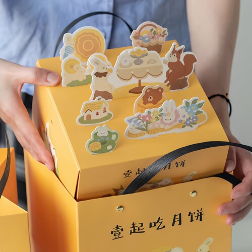 2026新款卡通迷你月饼包装盒一口酥中秋礼盒冰皮流心mini月饼盒子