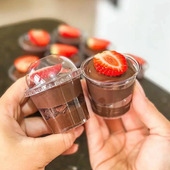 网红试饮球盖杯5oz迷你蛋糕杯子PET材质高透明布丁杯甜品台慕斯杯