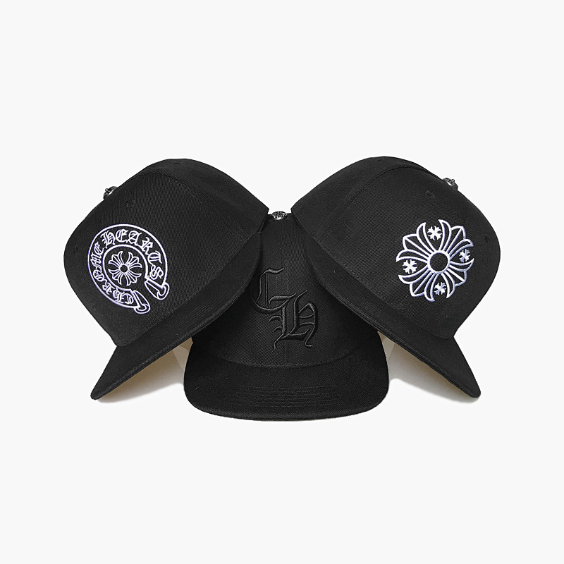 ch优雅风嘻哈平沿刺绣棒球帽新品