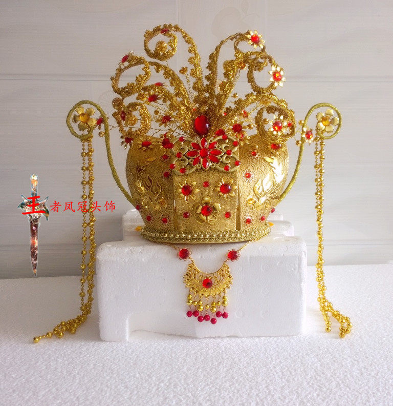 古装女头饰发饰皇后贵妃凤冠中式婚礼新娘发冠拍照女古装头饰22款