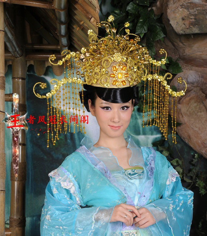 汉唐女古装头饰贵妃古装发饰帽古装凤冠结婚新娘古装发饰凤冠头饰