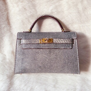 超美甲骨文奢华天然蜥蜴皮单肩包迷你小号斜跨女包 D家高端美物