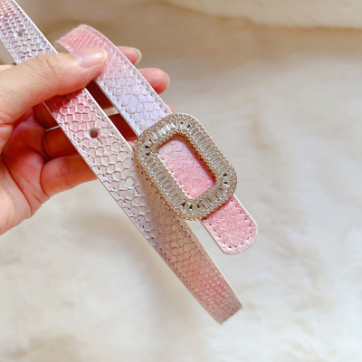 NEW仙品美物 超美白玉 轻奢天然三文鱼皮细腰带女皮带裙带大衣