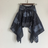 短裙子 高腰a字显瘦百搭不规则韩版 拼接格子半身裙女夏季 2025新款