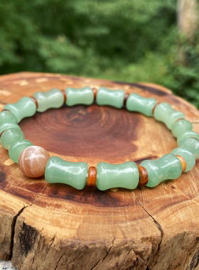 节节高升竹节系列东陵玉虎眼石单圈手串中式复古大家闺秀手链手饰