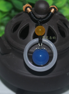 紫冰银镶嵌蓝绒晶橘子石云海石