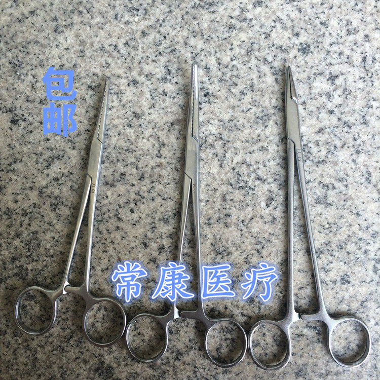 浦伦不锈钢止血钳16cm直头弯头血管钳宠物拔毛拔火罐持针器持针钳