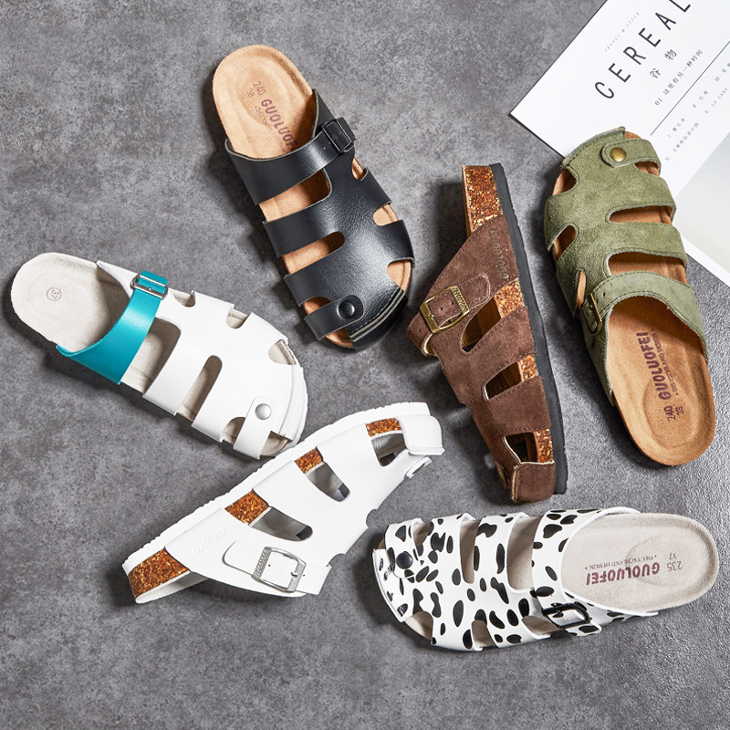 genuine leather men and women Baotou reverent Sandals leisure time student lovers Exorcism cork slipper Flat bottom Largein the Men's Shoes, Slippers  category - from Buy2taobao.com to provide professional Taobao agent buy service