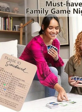 跨境爆款Phase10ScoreBoard第10计分卡和回合追踪器棋盘游戏木质