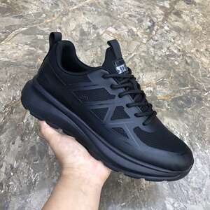 2026春夏网百搭厚底网面休闲鞋轻便透气男士防臭跑步运动鞋黑系带