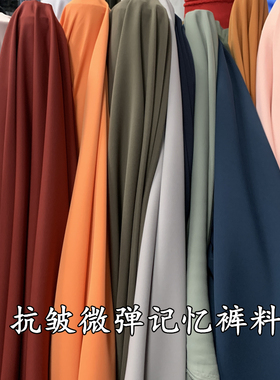 夏秋抗皱记忆垂感微弹单层布料