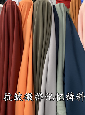 夏秋抗皱记忆垂感微弹单层布料