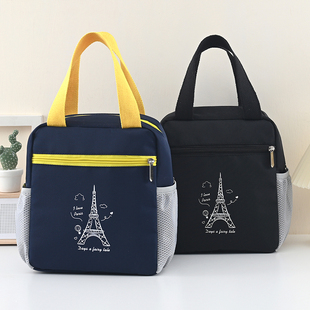 男生女生带饭手提袋带水杯位便当袋加厚铝箔保温包上班午餐袋饭包