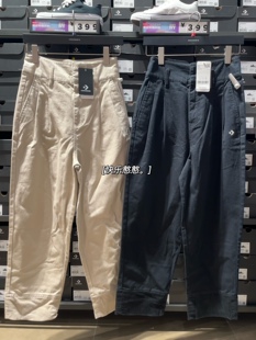 Converse匡威女款秋冬灯芯绒拼接五角星阔腿九分长裤高腰10023513