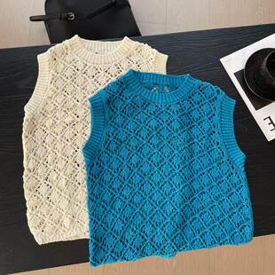 温柔风镂空无袖 26春夏季 百搭显瘦小众背心上衣 老钱