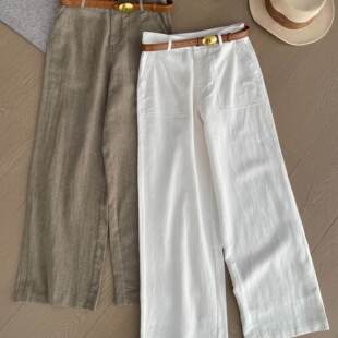 垂感显瘦直筒阔腿女裤 26春夏新品 26323 品质亚麻