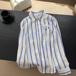 高品质条纹亚麻衬衫 26春夏新品 2636 蓝白条纹