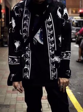 温酒 neighborhood20ss 夏威夷剑鱼衬衫余文乐长袖开衫男女宽松潮