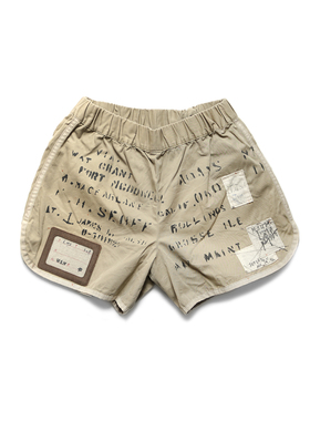 温酒 21SS KAPITAL 平田和宏字母做旧松紧腰重洗水休闲短裤拳击裤