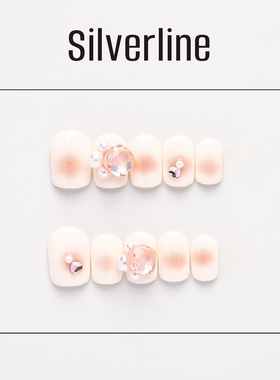 silverline手工穿戴甲-星月草莓-新款纯欲高级感新娘指甲贴片美甲