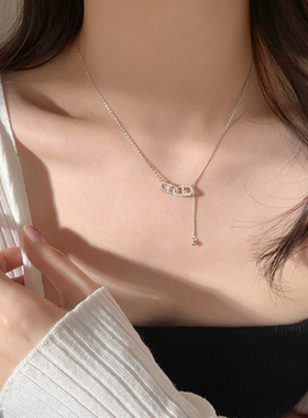 925纯银猪鼻子项链2023年新款爆款女春锁骨颈链小众设计全新