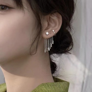 925纯银小众设计ins流苏创意个性轻奢精致耳环女耳钉网红潮