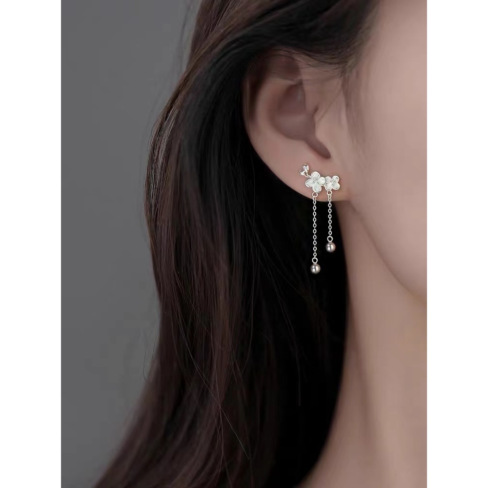 925纯银花朵耳钉新款2024爆款女高级感耳环小众耳饰轻奢
