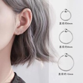 春季 迷你925纯银圈圈圆环小耳环女圆珠耳钉耳圈男养耳洞耳骨环 款