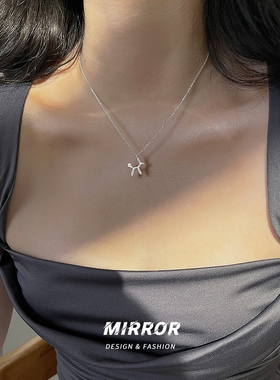 925纯银项链女素银气球狗吊坠母贝珍珠小众锁骨链韩国网红